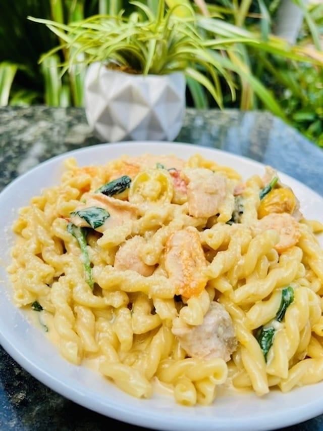 Creamy Salmon Pasta.